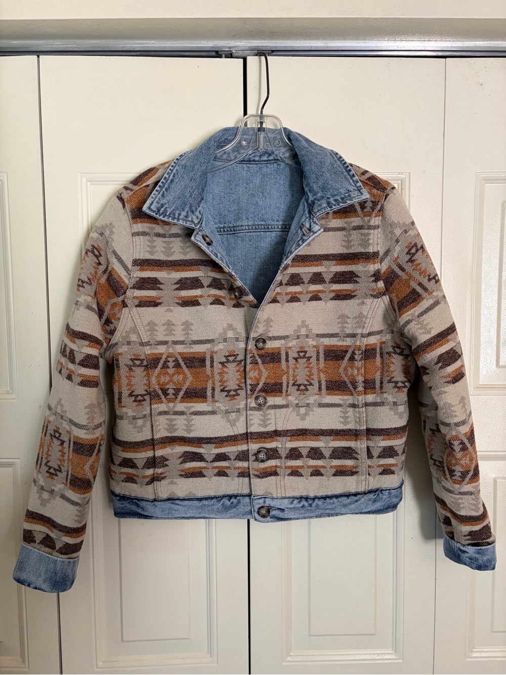 Idyllwind Denim Barn Chore Southwestern Western Jacket Reversible Womens Wool